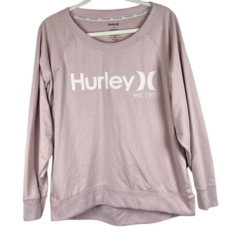 Hurley Light Pink Dolman Sleeve Sweatshirt Large